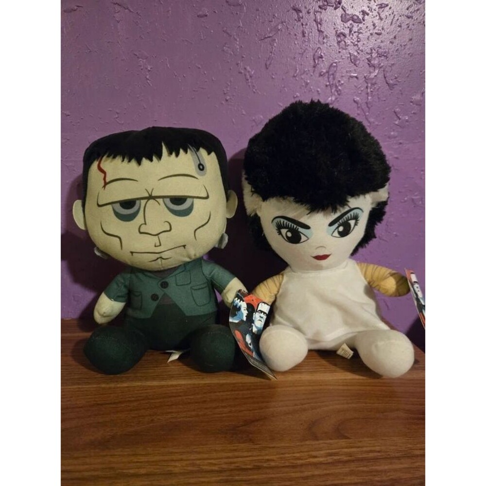 Frankenstein and Bride of Frankenstein stuffed toys